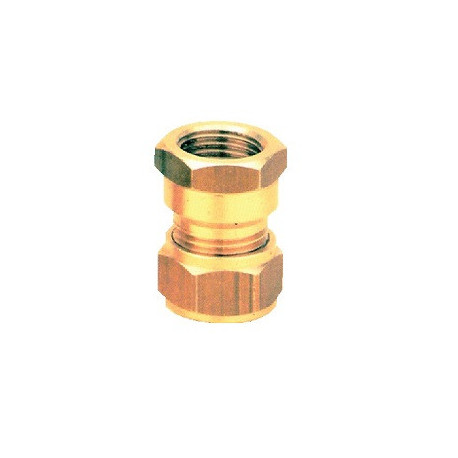 Raccord bicone droit laiton fer / cuivre 3/8" Ø 12 Réf : D35B3812