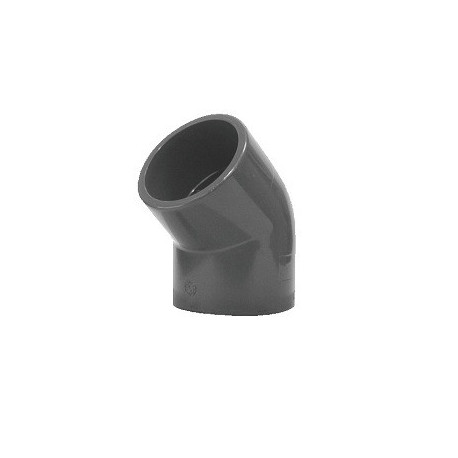 Coude PVC 45 ° petit rayon femelle / femelle ⌀ 32 - Réf : HIV32