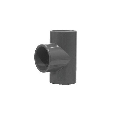Té PVC pression 90 ° femelle / femelle / femelle ⌀ 50 - Réf : TIV50
