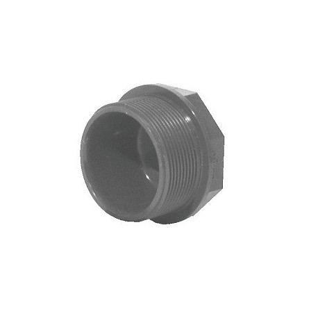 Bouchon PVC pression à visser mâle ⌀ 50x60 - Réf : PFV2