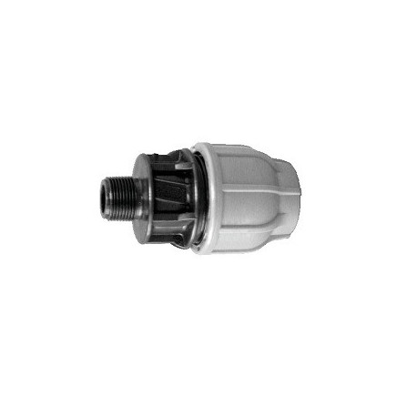 Raccord polypropylène serrage extérieur 16 bars mâle Ø 26x34 32 pour tube PE - Réf : 3ZMP321