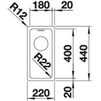 Evier Andano 180-IF 220x440 mm Inox 522951