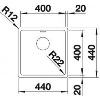 Evier Andano 400-IF 440x440 mm Inox 522957
