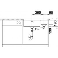 Evier Andano 500/180-U 745x440 mm Manuel Grande cuve à droite Inox 522989