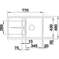 Evier Metra 45 S-F Blanc 519083