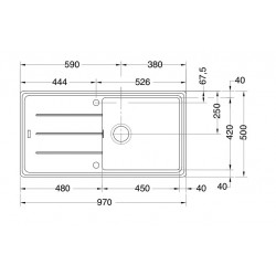 Evier Basis Fragranit BFG 611-97 Oyster 907891