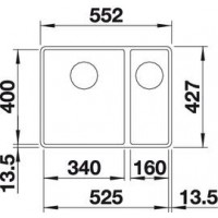 Evier Subline 340/160-F Silgranit 555x460 mm Café 523573