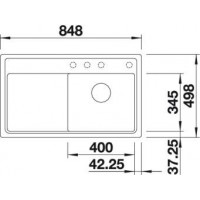 Evier Zenar 45 S-F Silgranit sans access. Egouttoir droite Blanc 523836
