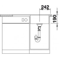 Evier Zenar 45 S-F Silgranit sans access. Egouttoir droite Café 523839