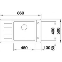 Evier Andano XL 6 S-IF Compact 860x500 mm Egouttoir à droite Inox 523002