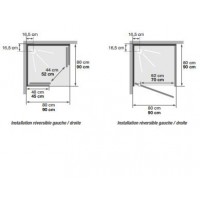 Cabine de douche Eden C80 Portes coulissantes Receveur 18 cm  80x80cm 