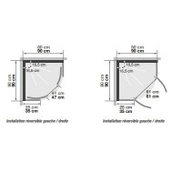 Cabine de douche Eden R90 Portes coulissantes Receveur 18 cm 90x90cm
