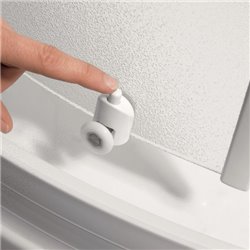 Cabine de douche Kineprime Glass 100x80 cm angle Mécanique Portes pivotantes Receveur 18 cm