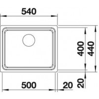 Evier Etagon 500-IF 540x440 mm Manuel Inox 521840