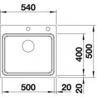 Evier Etagon 500-IF/A 540x500 mm Automatique avec plage robinetterie Inox 521748