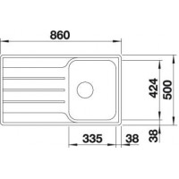 Evier Lemis 45 S-IF Manuel 860x500 mm Inox 523030