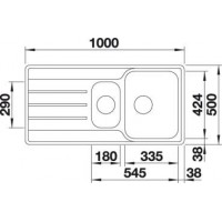 Evier Lemis 6 S-IF Manuel Inox 523032