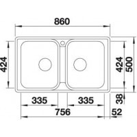 Evier Lemis 8-IF 2 Cuves Manuel Inox 523039