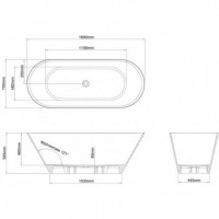 Baignoire Sontuoso 169x70 cm, 179 Litres