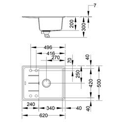 Evier Basis Fragranit BFG 611-62 Oyster 907877