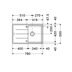 Evier Basis Fragranit BFG 611-78 Platinum 032265