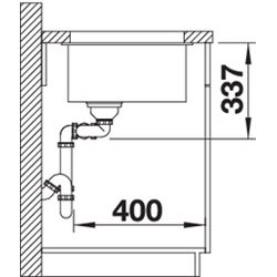 Evier Blanco Subline 480/320-U ref 523593 Café Cuve Double Bonde Manuelle