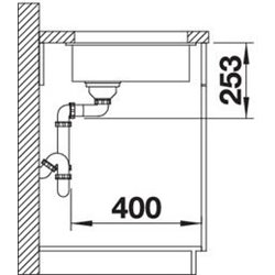 Evier Blanco Subline 160-U ref 523405 Café Cuve Simple Bonde Manuelle