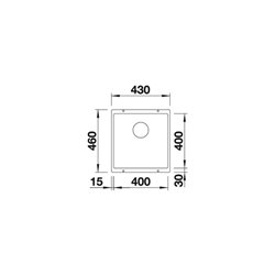 Evier Blanco Subline 400-U ref 523429 Tartufo Cuve Simple Bonde Manuelle