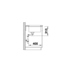 Evier Blanco Subline 400-U ref 523429 Tartufo Cuve Simple Bonde Manuelle