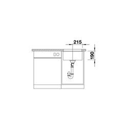 Evier Blanco Subline 400-U ref 523431 Café Cuve Simple Bonde Manuelle