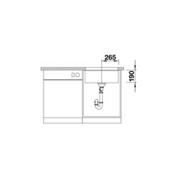 Evier Blanco Subline 500-U ref 523441 Café Cuve Simple Bonde Manuelle