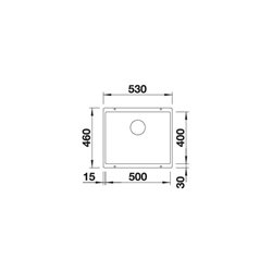 Evier Blanco Subline 500-U ref 523432 Anthracite Cuve Simple Bonde Manuelle
