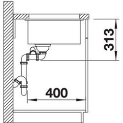 Evier Blanco Subline 340/160-U ref 523567 Café Cuve Double Bonde Manuelle