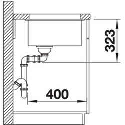 Evier Blanco Subline 350/350-U ref 523583 Café Cuve Double Bonde Manuelle