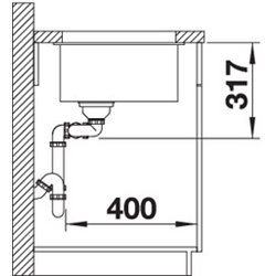 Evier Blanco Subline 430/270-U ref 523155 Blanc Cuve Double Bonde Manuelle