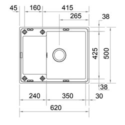 Maris Fragranit+ MRG611-62, 459419 620x500 mm Onyx