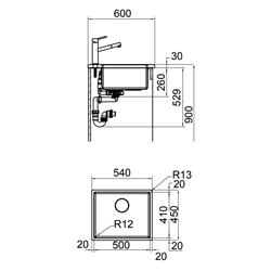 Box inox BXX110-50, 908447 540x450 mm Inox