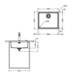 Maris Inox MRX110-50 471473 Vidage manuel 540x440 mm