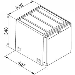 Cube 40, 015627 Poubelle 2 bacs