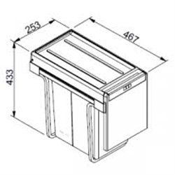 Cube 30, 015689 Poubelle 20 + 10 Litres