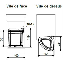 Sorter Pivot 160135 Franke Poubelle pivot angle