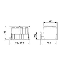 Sorter Duo/Trio 60, 414024 Poubelle 44 Litres
