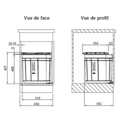 Sorter solo 160142 Franke Poubelle 450