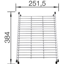 Grille Suspendue Inox, 234795 Blanco 384 mm x 252 mm