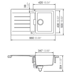 Signus EVC 22401, EVC22401 068 stone Evier à encastrer