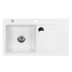 Stema, EV 5052 D 216 1 grand bac, 1 égouttoir à droite Blanc brillant