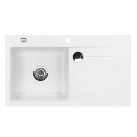 Stema, EV 5052 D 216 1 grand bac, 1 égouttoir à droite Blanc brillant