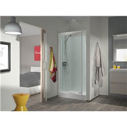 Kineprime Glass 100 niche, CA9500TTN 2 portes pivotantes receveur 18 cm thermostatique 100x80 cm
