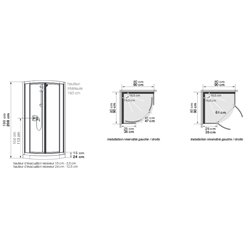 Kineprime Glass R80, CA771MTN 80 x 80 x 208 cm mécanique