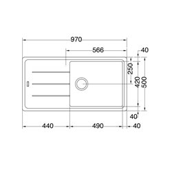 Basis Fragranit+ BFG611XL, 925260 970x500 mm Café crème